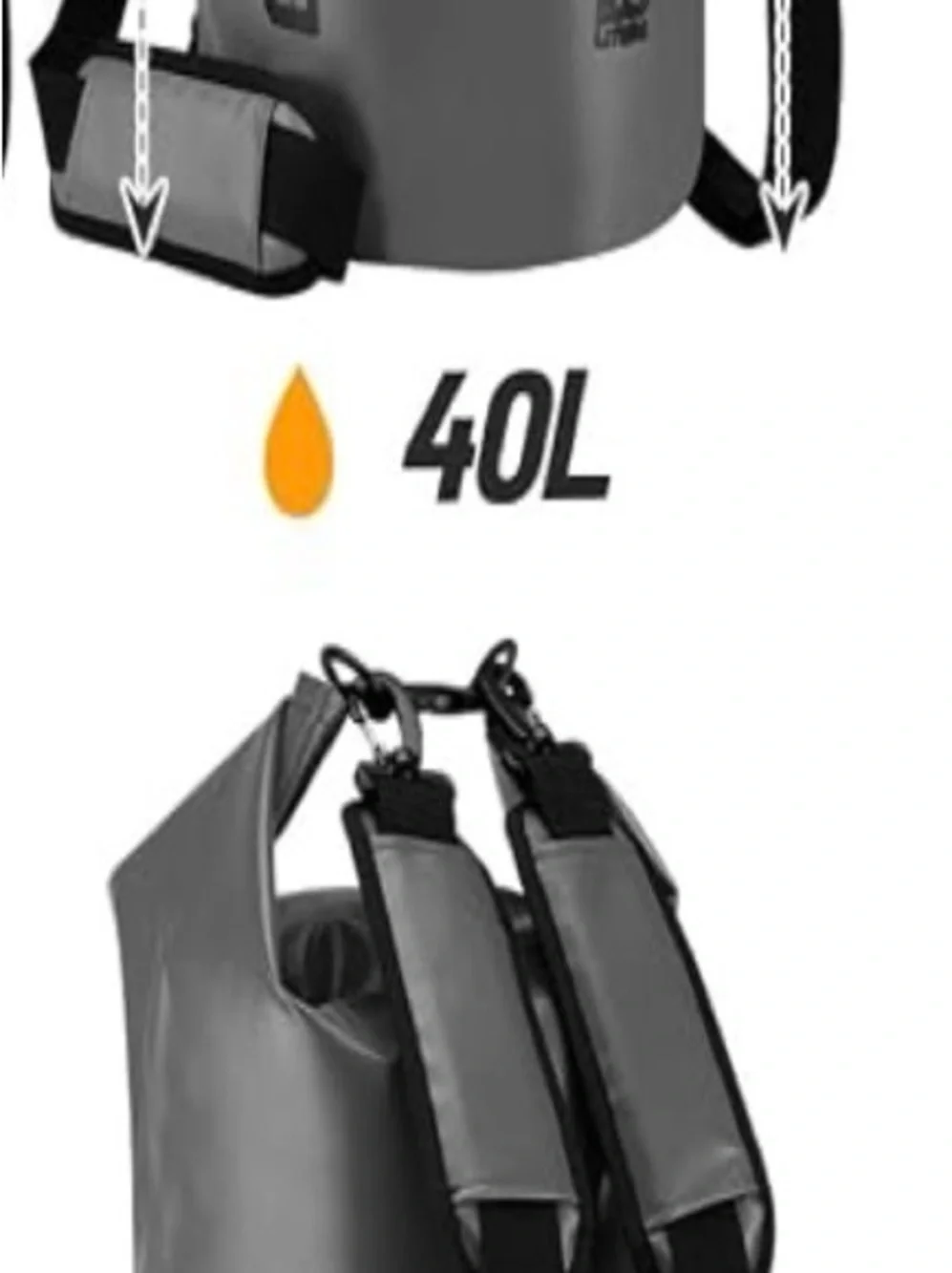 Waterproof Roll-Top Dry Bag for Men - Gray